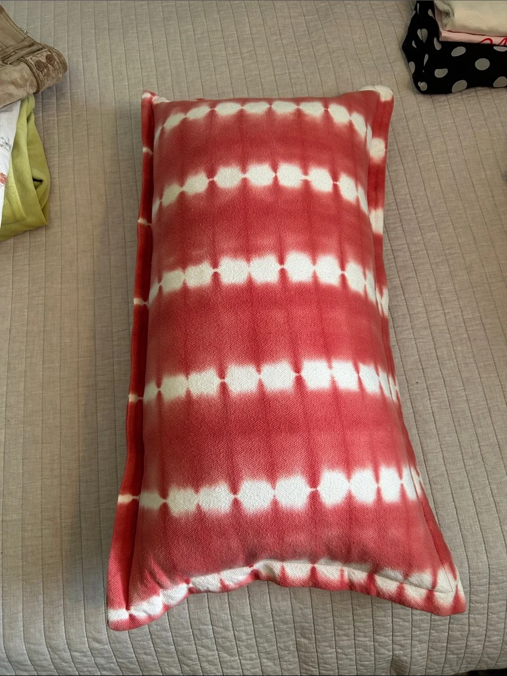 Ralph Lauren washed red white tie dye 4th of July lumbar rectangle down pillow